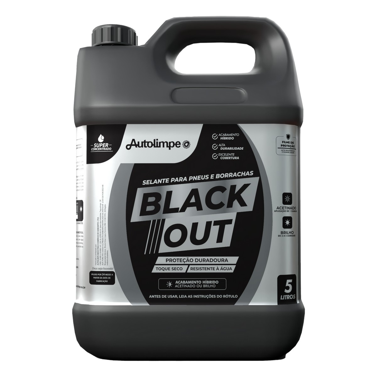 BLACKOUT — SELANTE PARA PNEUS E BORRACHAS — 5 LITROS — Autolimpe